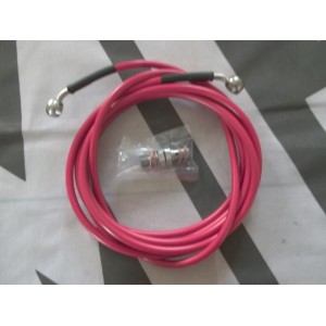 Stainless Braided Clutch Hose Long Red Stainless Braided Clutch Hose Long Red