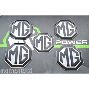 MGF MGFT Alloy wheel centre badge inserts + Air bag 5 off Black on Silver