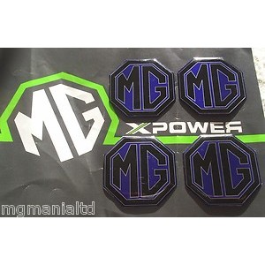MG Alloy wheel centre badge inserts 4 off Pearlesant Blue MG Alloy wheel centre badge inserts 4 off Pearlesant Blue