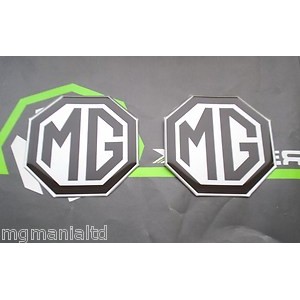 2x Front & Rear Black on Silver Badge Inserts New