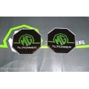 2x Front Rear XPower Badge Inserts Green on BlackNew