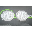 MGZS MG ZS 2x Front & Rear Silver Carbon Badge Inserts New